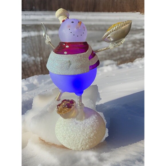 Other - JCPenney Home Collection Rare Lighted Acrylic Chef Snowman W/ Box Vtg Christmas